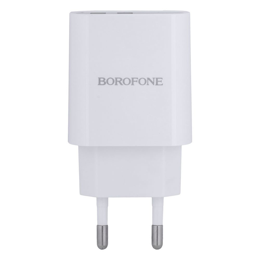 Мережевий Зарядний Пристрій Borofone BA58A, LCD Display, Cable Micro, 2USB, 2.4A, White - 2