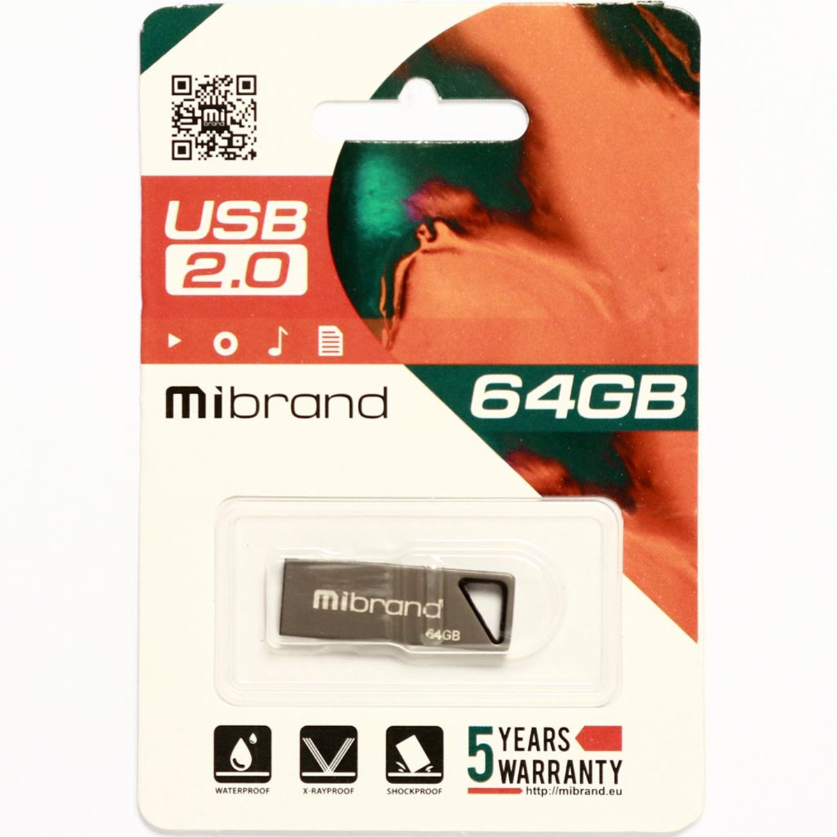 Флешка Mibrand USB 2.0 Stingray 64Gb Grey - 2