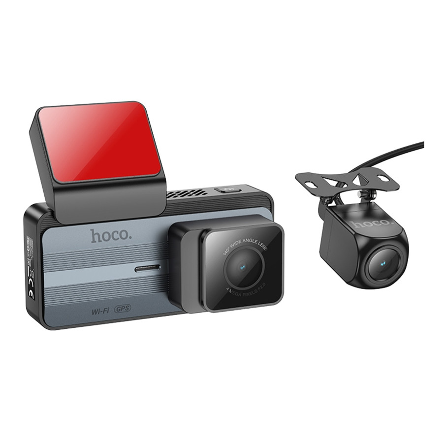 Відеореєстратор Hoco DV12, Wi-Fi, GPS, Gray - 1