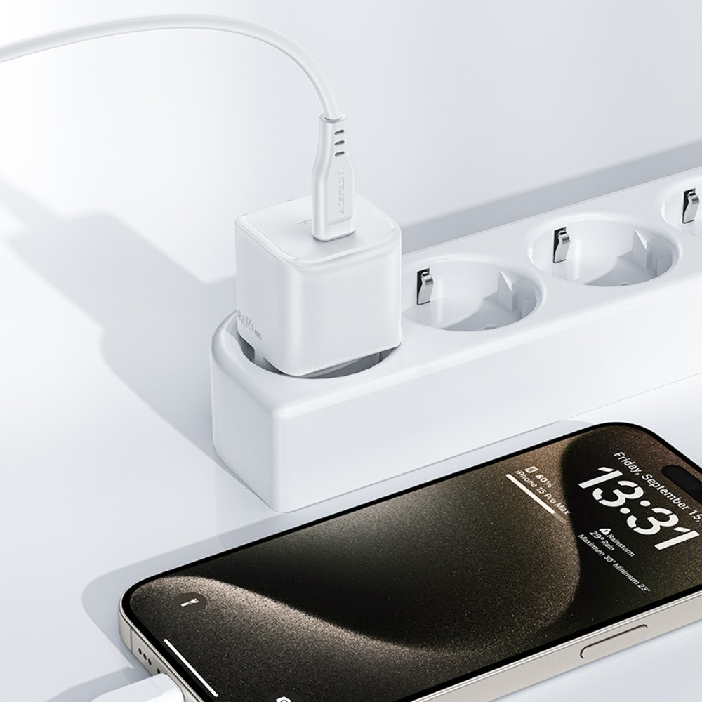 Мережевий зарядний пристрій Acefast A77, PD 30W, mini GaN, Cable Type-C to Type-C, White - 2