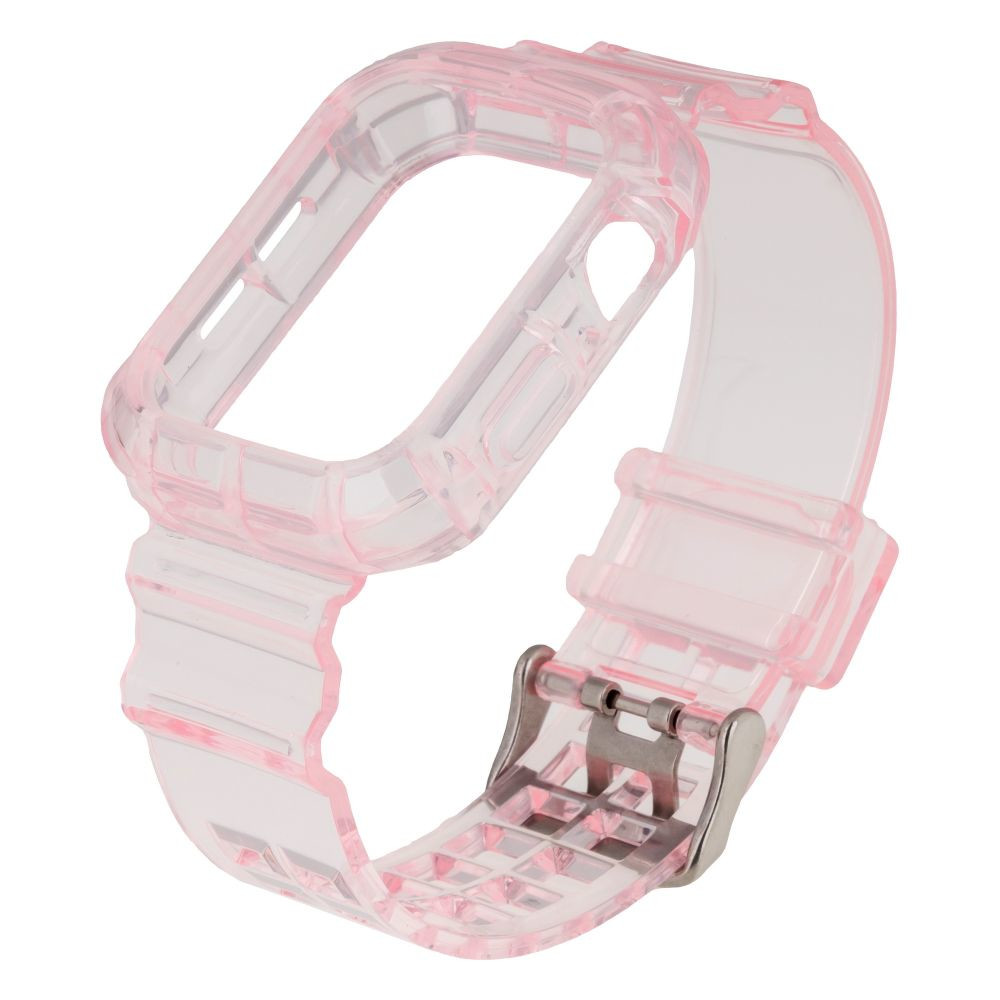 Ремінець для Apple Watch (38-40mm) Color Transparent + Protect Case Pink - 1