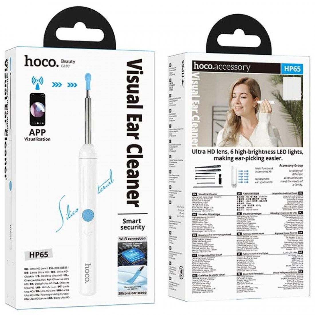 Інструмент для чищення вух з камерою Hoco HP65, White - 2