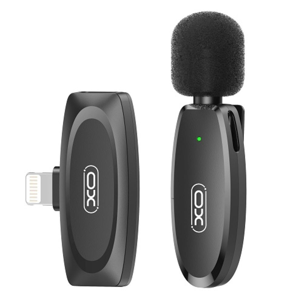 Мікрофон петличний безпровідний XO MKF08B, Lightning, Black - 1