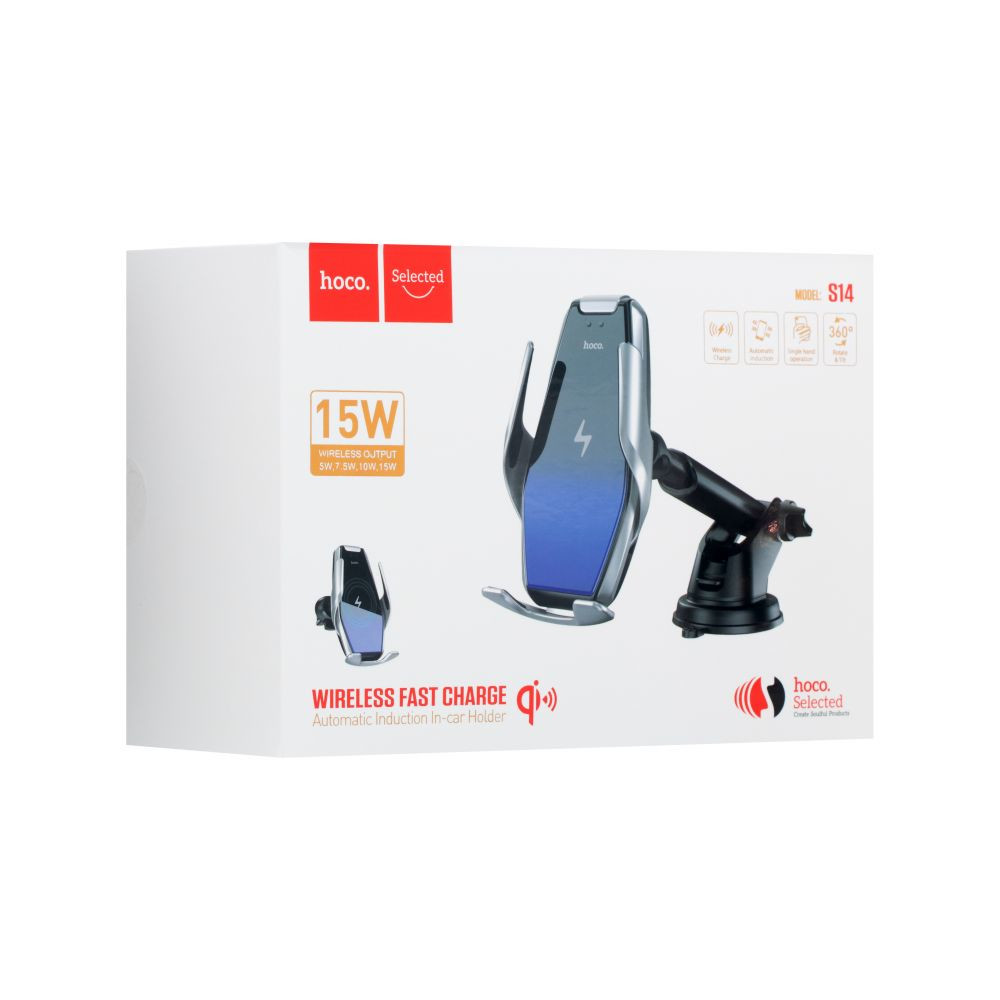 Автотримач Hoco S14 + Wireless - 1