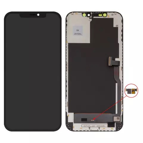 Дисплейний модуль для iPhone 12 Pro Max, High Copy, (OLED), GX OEM hard, Black - 1