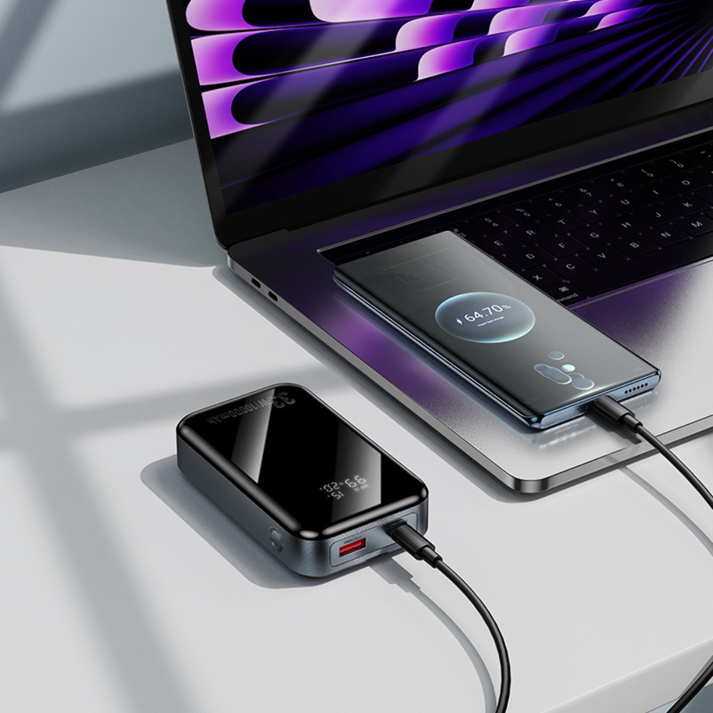 Універсальна мобільна батарея Hoco Q30, 10000mAh, 33W, Gray - 7