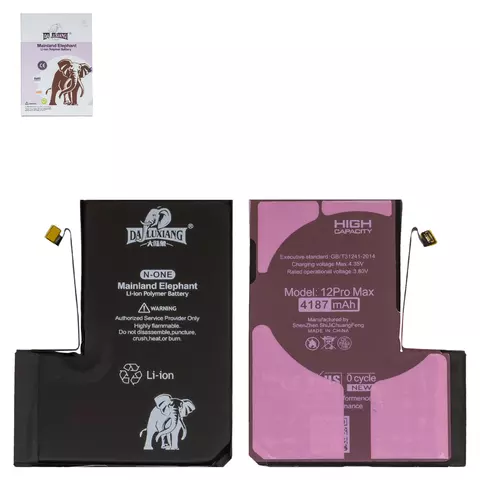 Акумулятор iPhone 12 Pro Max, High Capacity Original IC, 4187 mAh, Da Luxiang - 1
