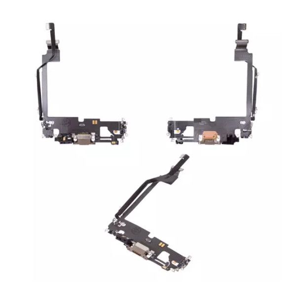 Шлейф для iPhone 12 Pro Max, з роз'ємом зарядки та мікрофоном, Original PRC, Gold - 1