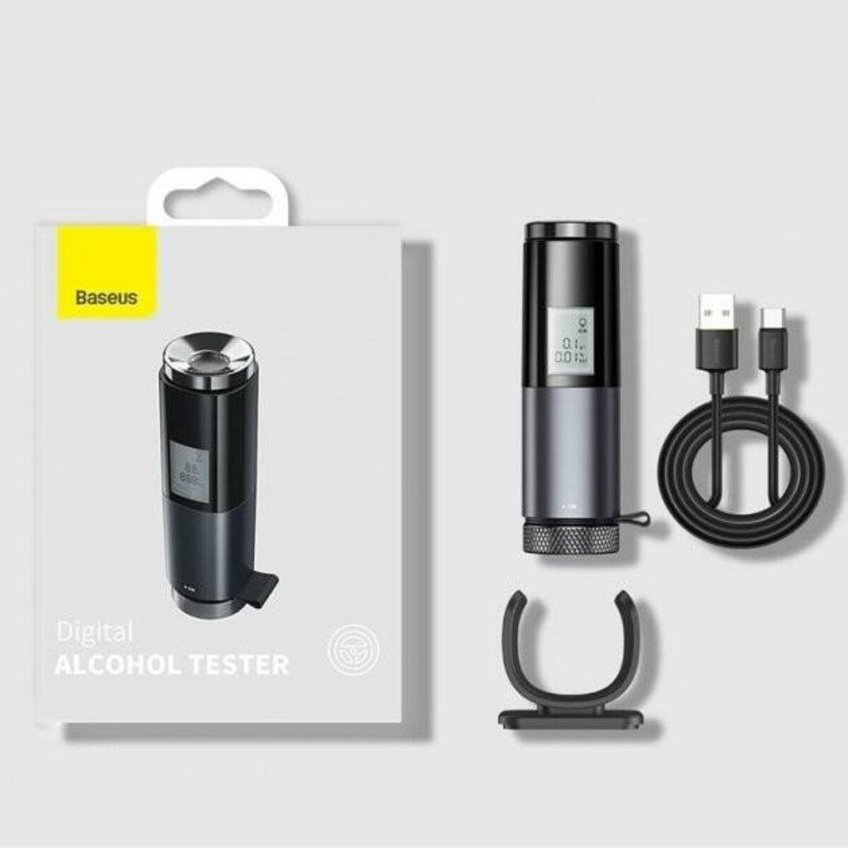 Алкотестер Baseus Digital Alcohol Tester Black - 7