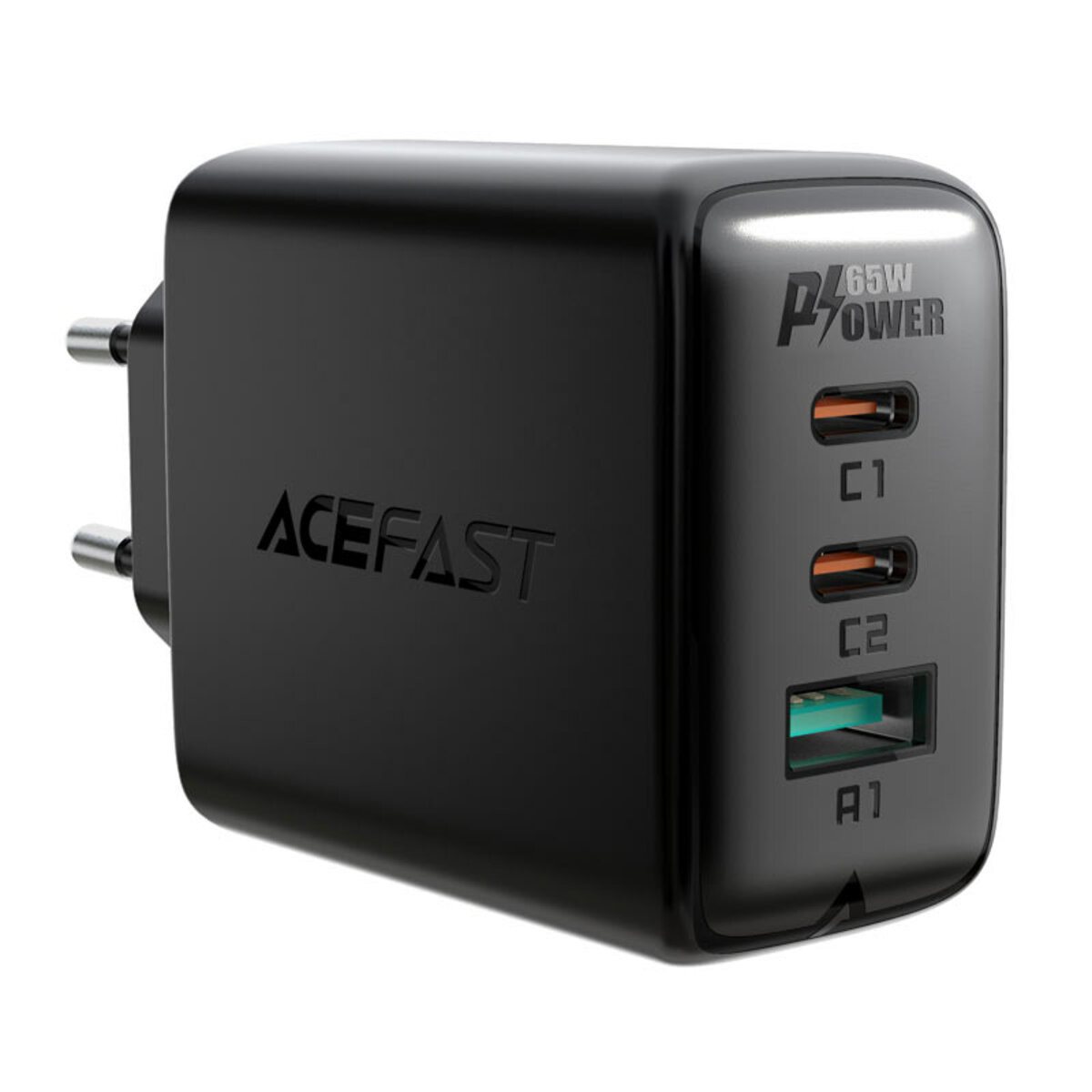 Мережевий зарядний пристрій Acefast A13 PD 65W, 2xUSB-C,1xUSB-A, Cable Type-C to Type-C Black - 1