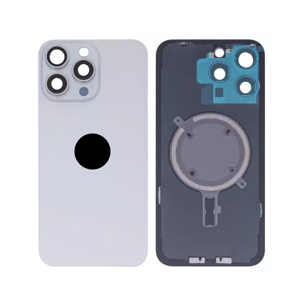 Задня кришка для iPhone 15 Pro Max, із склом камери, Original (PRC), White - 1