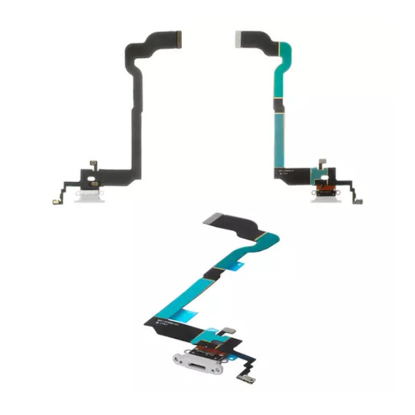 Шлейф для iPhone X, із роз'ємом зарядки та мікрофоном, High Copy, White - 1