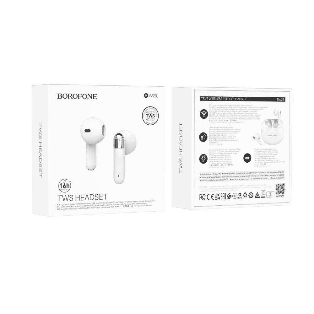 Безпровідна гарнітура Borofone BW28 White - 3