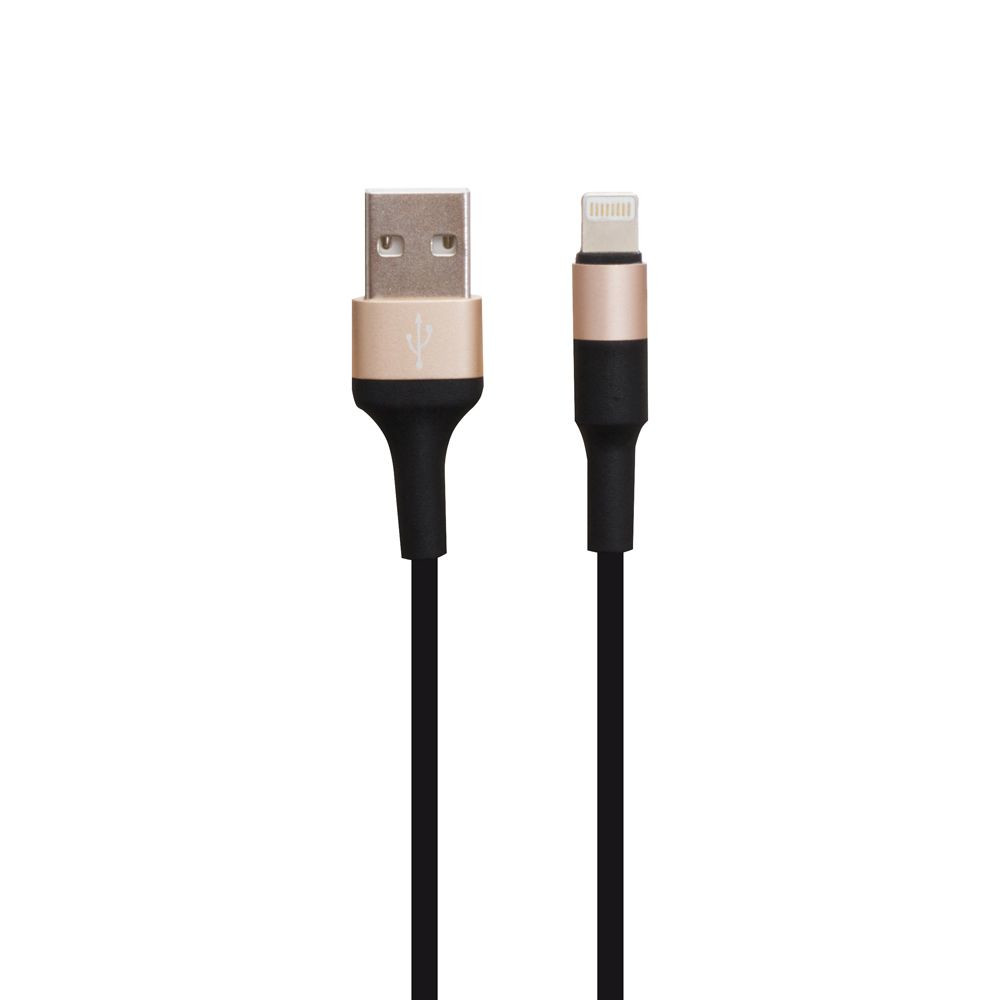 Кабель Hoco X26 Xpress Charging Lightning Black-Gold - 2