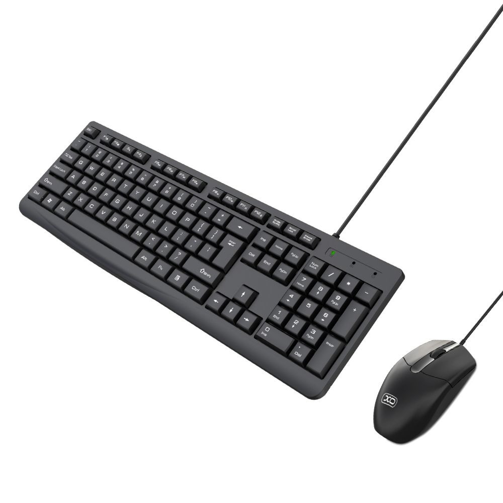 Провідна клавіатура і миша XO KB-03 Black - 1