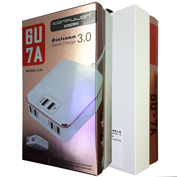 Зарядний пристрій Konfulon C29, USB Hub, 6xUSB - 5