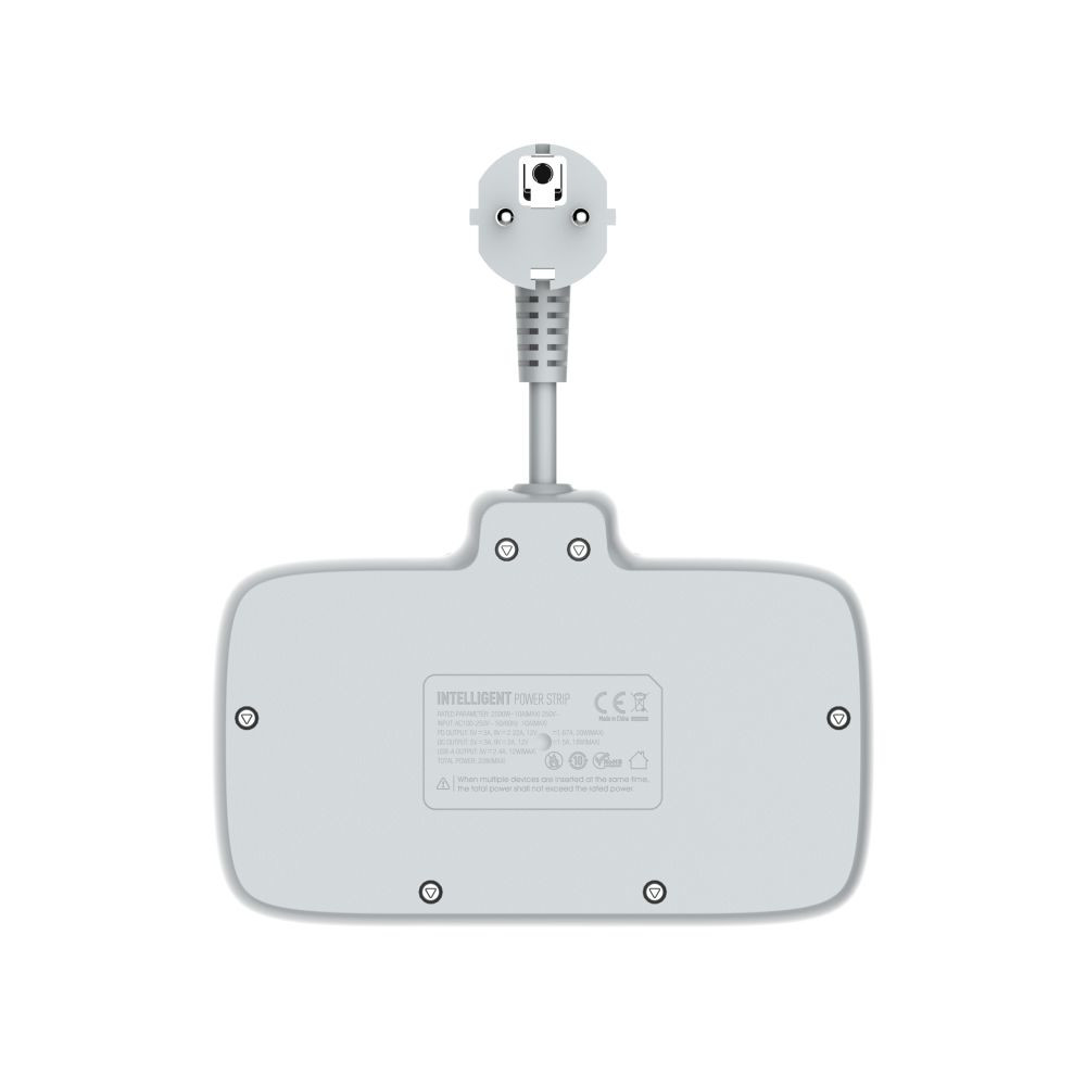 Мережевий подовжувач LDNIO SC2413, 2xSocket/1xType-C/3xUSB-A, PD 20W, QC 3.0, White - 5