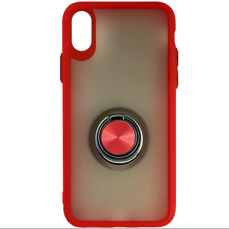 Чохол Totu Copy Ring Case iPhone XR Red+Black - 1