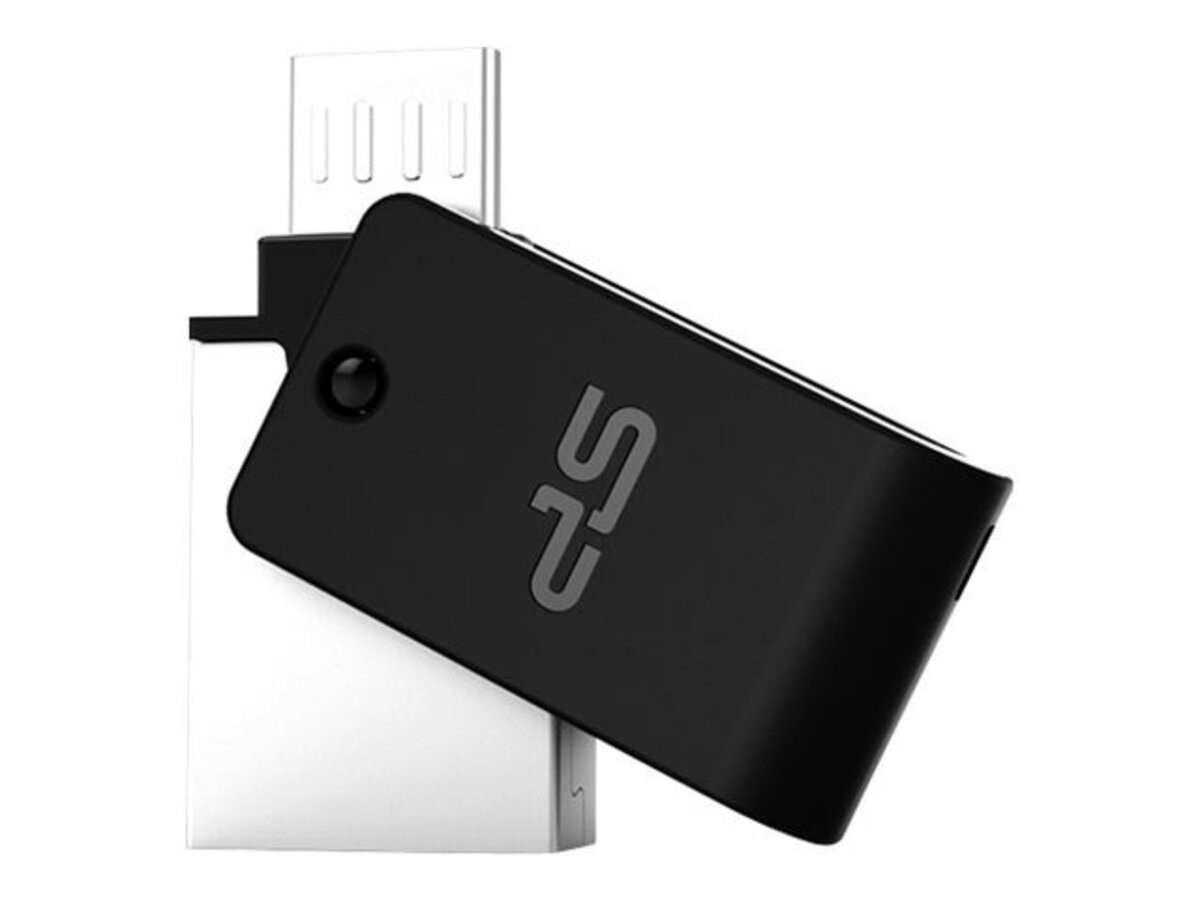 Flash SiliconPower USB 2.0 Mobile X21 MicroUSB OTG 16Gb Black metal - 1