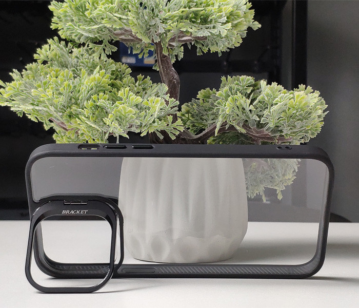 Чохол Defense Case Camera Stand with Camera Glass iPhone 15 Pro Black - 2