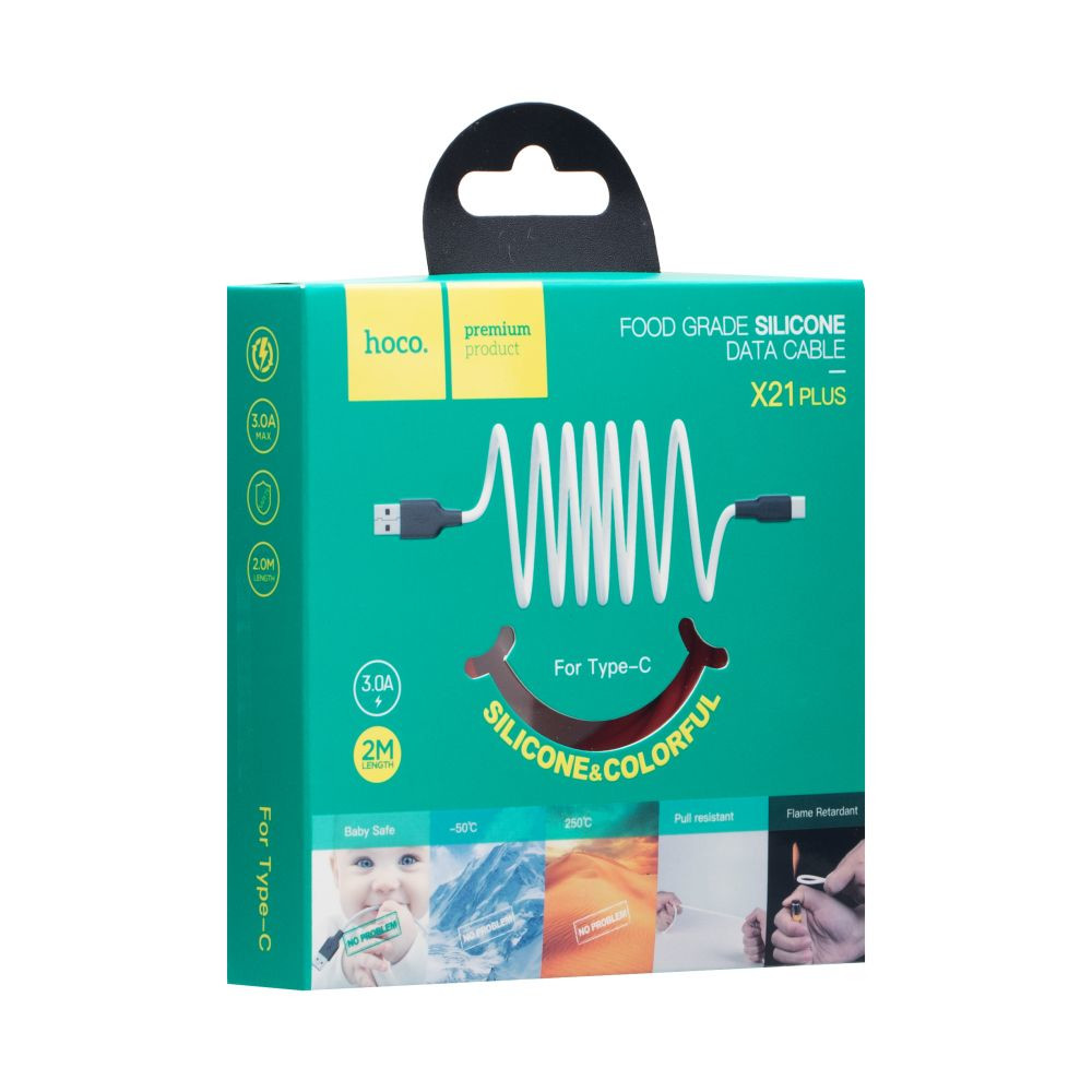 Кабель Hoco X21 Plus, Type-C, 2m, 3A, Red - 4