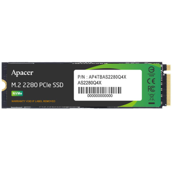 SSD-накопичувач M.2 Apacer AS2280Q4X, 1 TB, 2280 PCIe 3.0x4 NVMe 3D NAND - 1