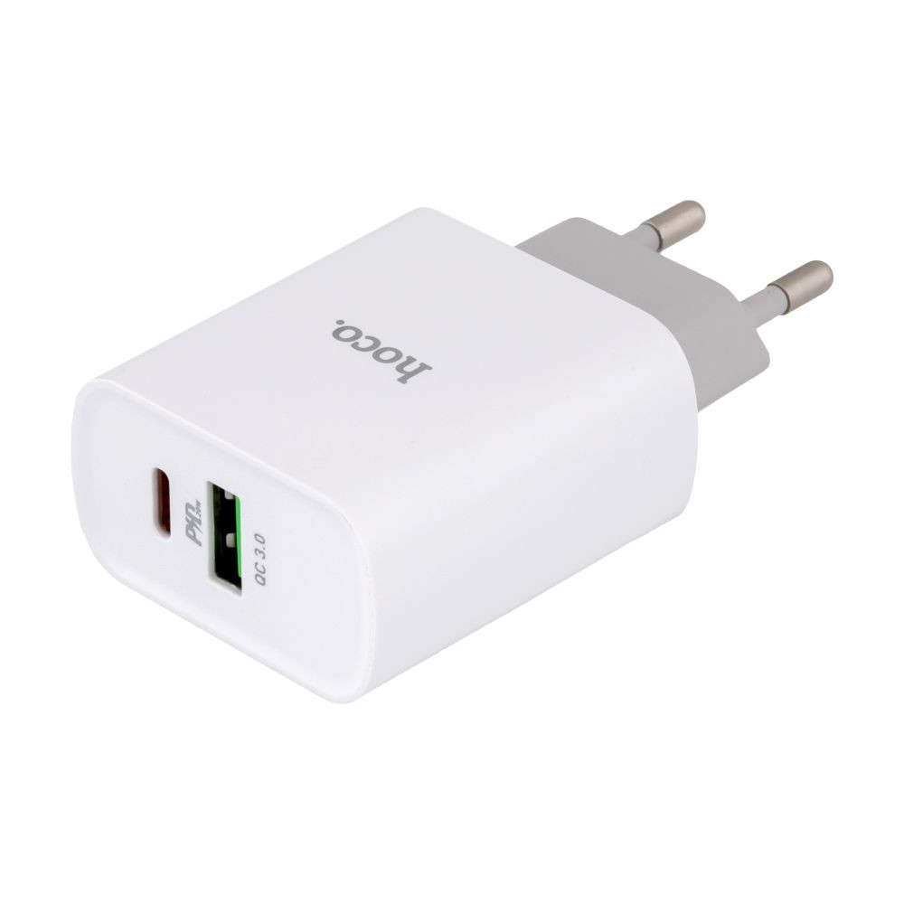 Мережевий зарядний пристрій Hoco C80A, PD 20W, QC 3.0, White - 5