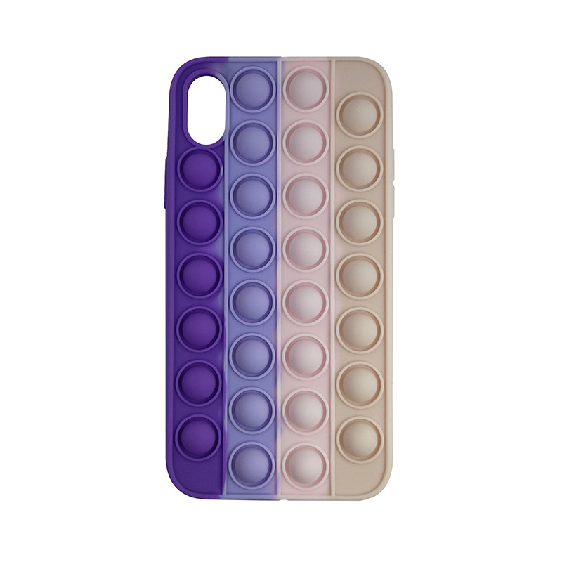 Чохол Pop it Silicon case iPhone X/XS Violet+Pink+Cream - 1