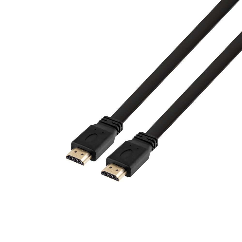 Кабель HDMI-HDMI 1.4V Flat 5m Black - 1
