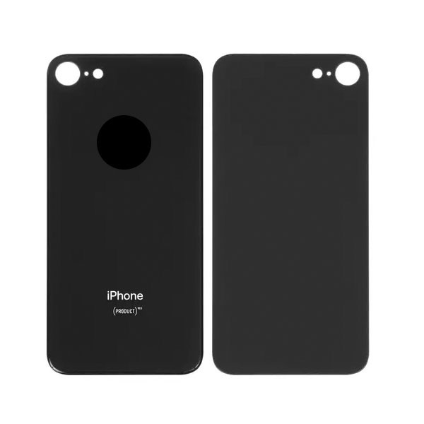 Задня панель корпуса для iPhone 8, чорна, не потрібно знімати скло камери, big hole - 1