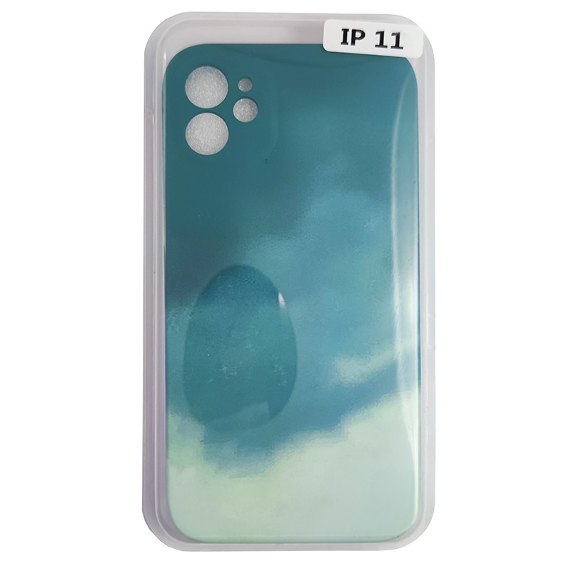 Чохол Silicone Water Print iPhone 11 Mix Color Green - 1