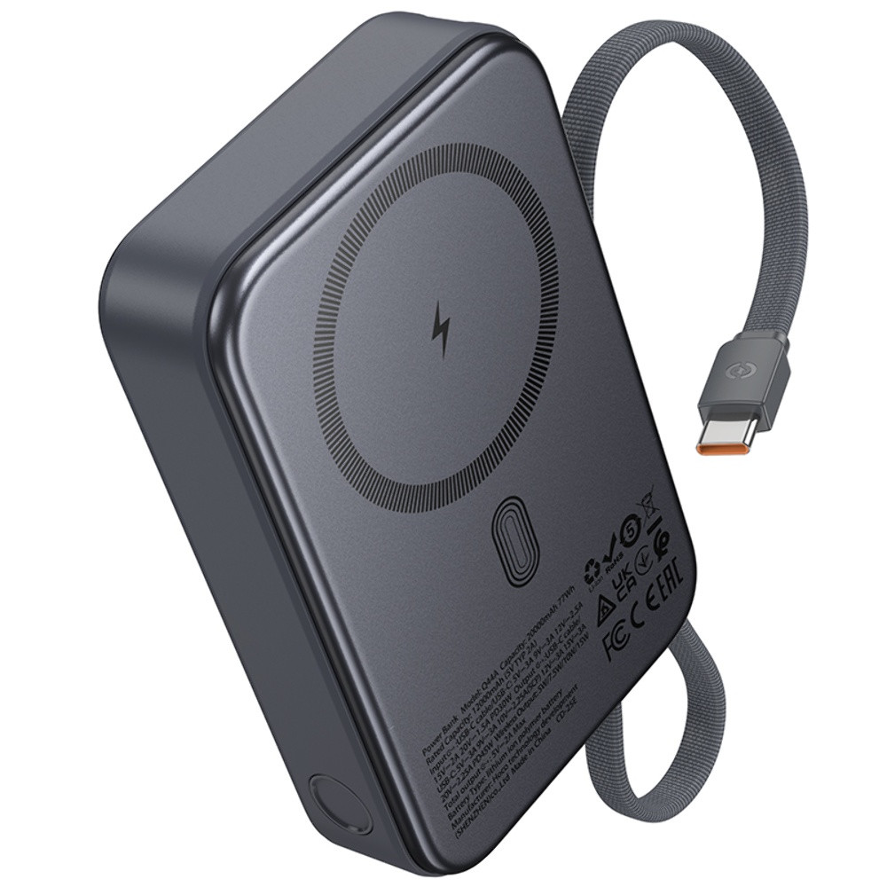 Універсальна мобільна батарея Hoco Q44A, 20000mAh, PD 22,5W, Super Fast Charge, Gray - 3