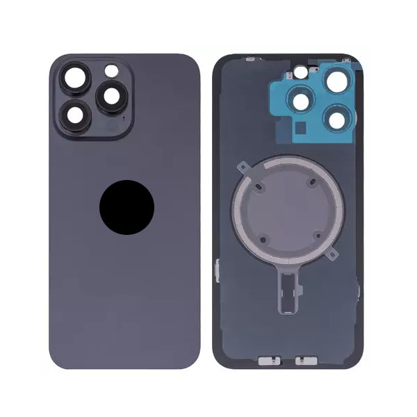 Задня кришка для iPhone 15 Pro Max, зі склом камери, High Copy, Black - 1