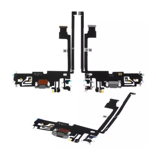 Шлейф для iPhone 12 Pro Max, з роз'ємом зарядки та мікрофоном, High Copy, White - 1