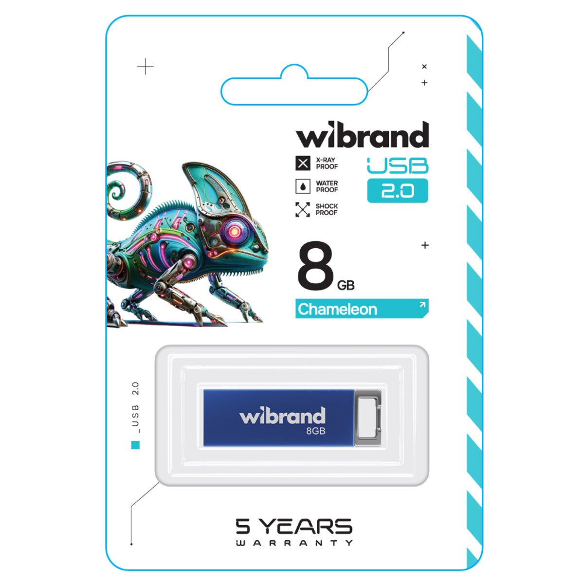 Флешка Wibrand USB 2.0 Chameleon 8Gb Blue - 2