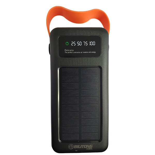 Універсальна мобільна батарея Bilitong S-13, Solar Charge, Cable Micro/iPhone/TypeC, 60000 mAh Black - 1