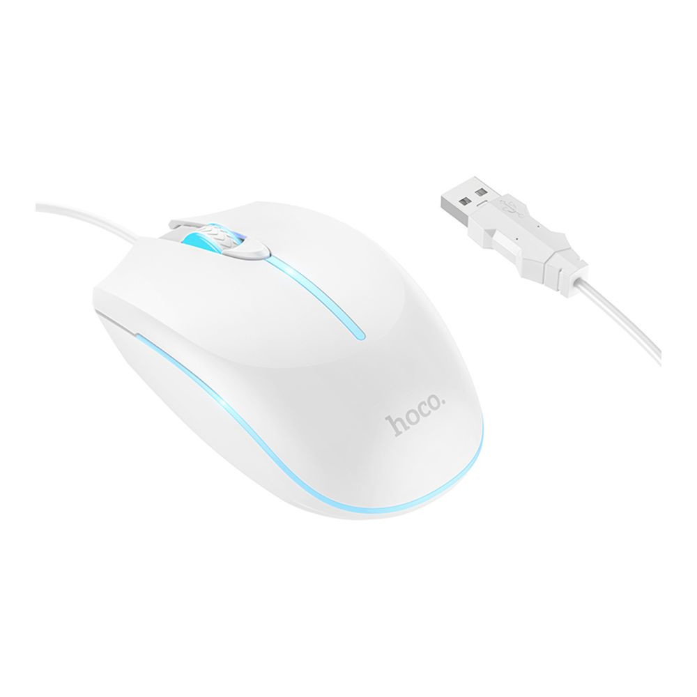 Провідна миша Hoco GM37 Wonderful, White - 1