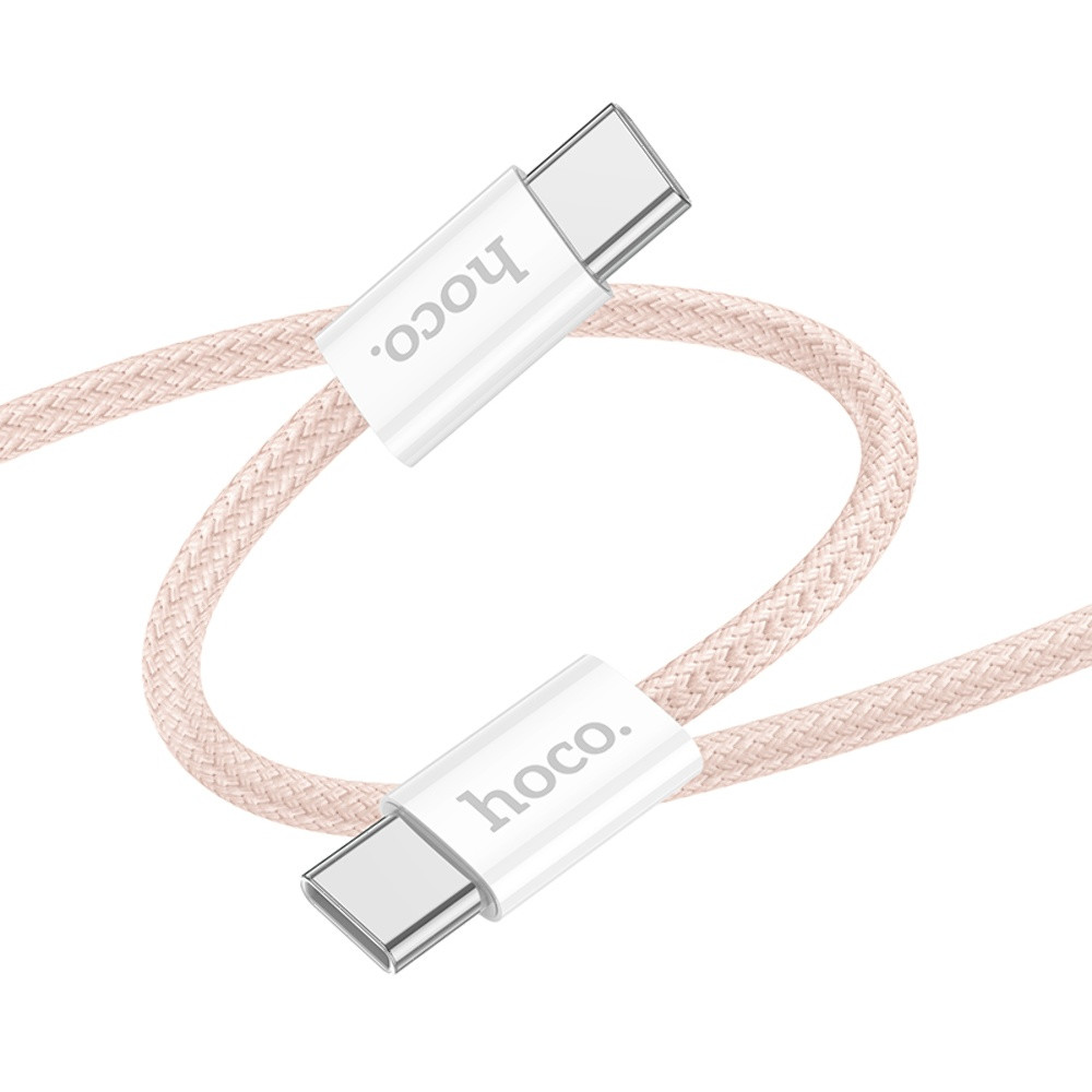 Кабель Hoco X104 Source, Type-C to Type-C, 2m, 60W, Pink - 1