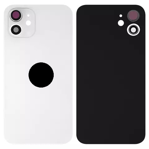 Задня кришка для iPhone 12, зі склом камери, Small Hole, White - 1