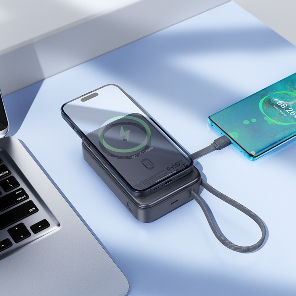 Універсальна мобільна батарея Hoco Q44A, 20000mAh, PD 22,5W, Super Fast Charge, Gray - 11