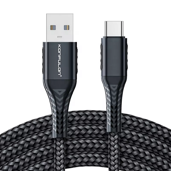 Кабель Konfulon DC34 Type-C, 1m, 60W Black - 1