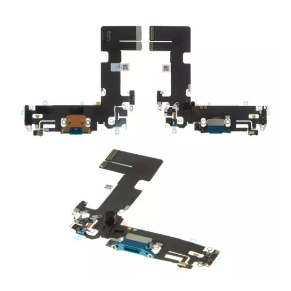 Шлейф для iPhone 13, з роз'ємом зарядки та мікрофоном, Original PRC, Blue - 1