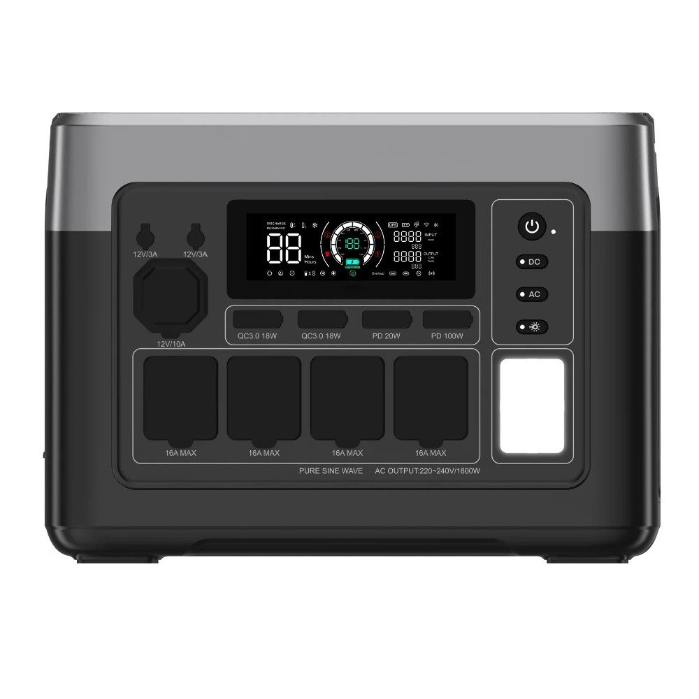 Портативна зарядна станція P1000E PLUS, 1800W, 1024Wh LiFePO4, Black - 3