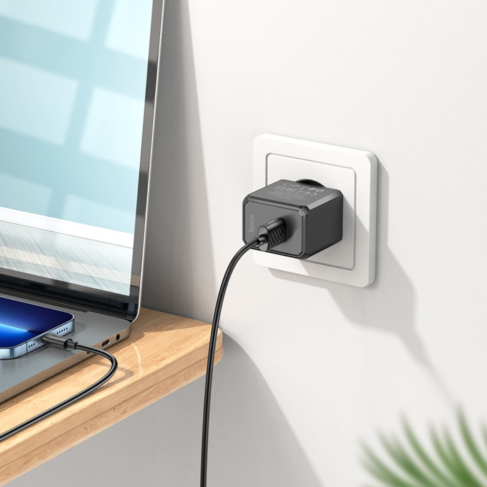 Мережевий зарядний пристрій Hoco CS11A, Cable Lightning, Black - 6