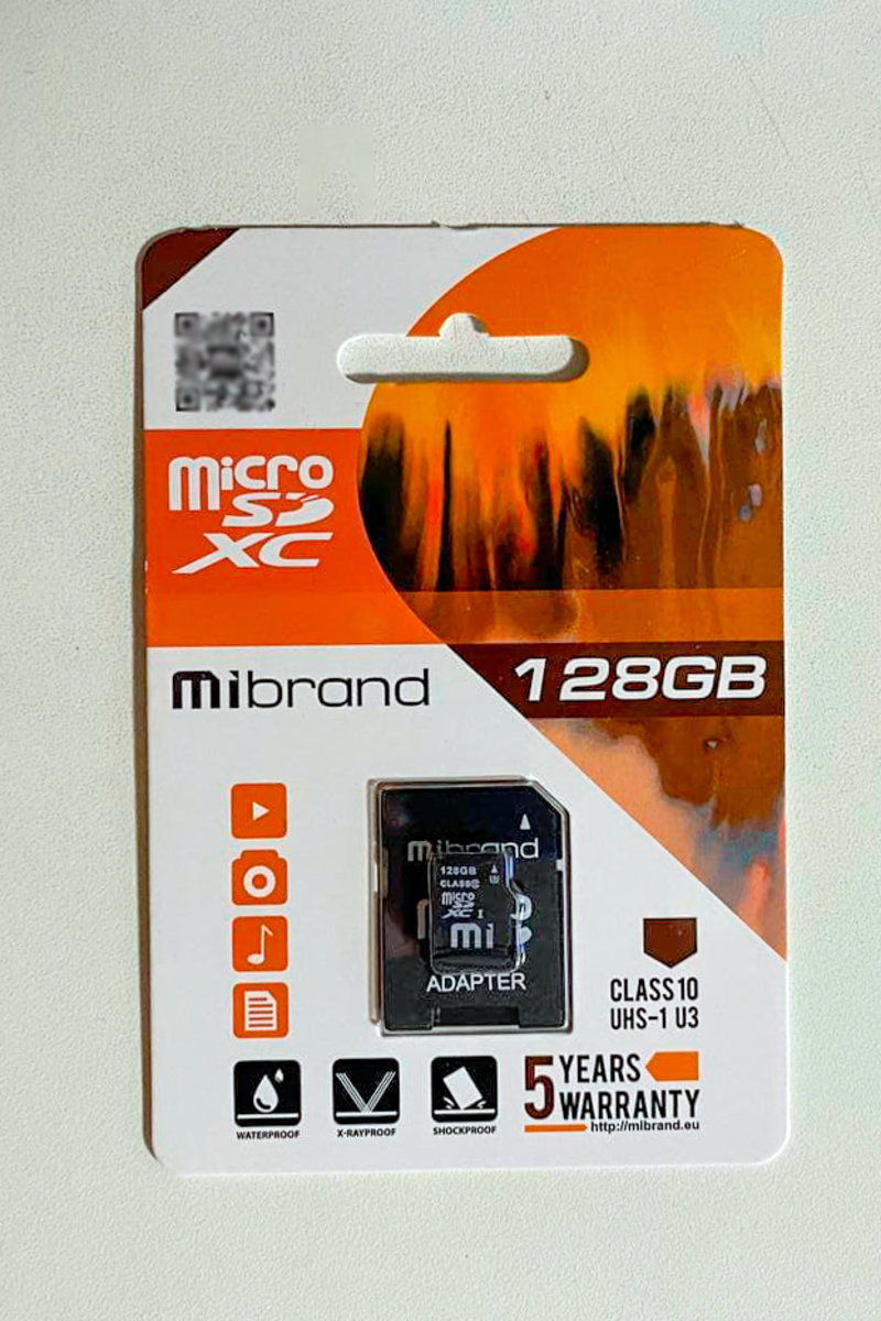 Карта пам'яті Mibrand 128Gb microSDXC (UHS-1 U3) class 10 (adapter SD) - 1