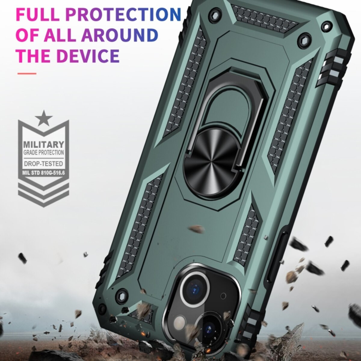 Чохол Cosmic Robot Ring for Apple iPhone 13 Army Green - 4