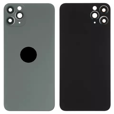 Задня кришка для iPhone 11 Pro Max, зі склом камери, Small Hole, Matte Midnight Green - 1