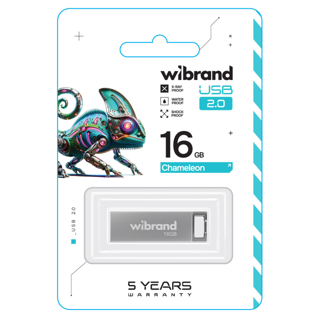 Флешка Wibrand USB 2.0 Chameleon 16Gb Silver - 2