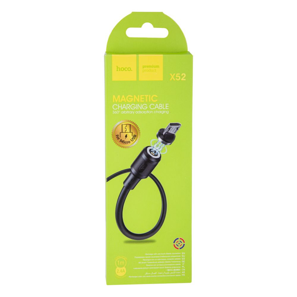 Кабель Hoco X52 Sereno Magnetic, Micro, 1m, 2.4A, Black - 3