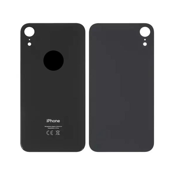 Задня панель корпуса для iPhone XR, чорна, не потрібно знімати скло камери, big hole - 1